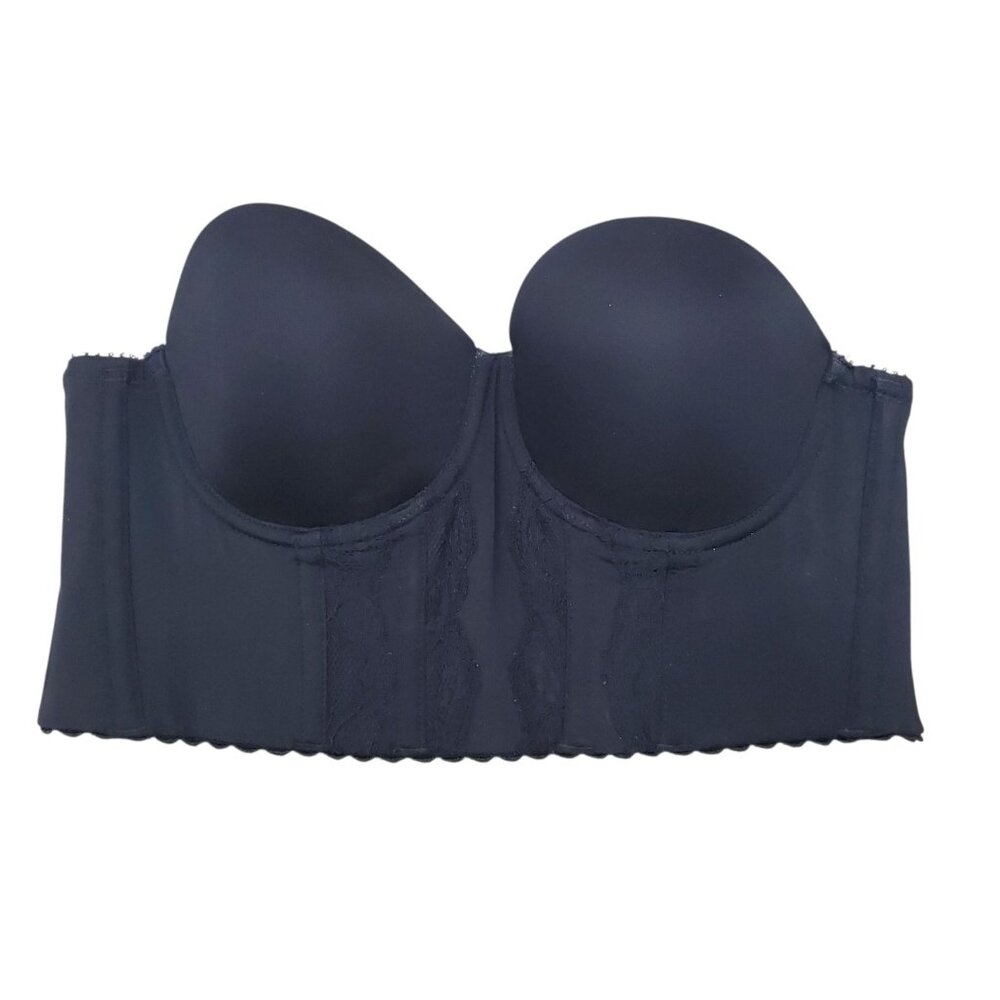 Parfait P50116 Elissa Black‎ Longline Underwire Bra Strapless Bustier Top US 34B